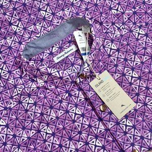 TOMMY BAHAMA Purple Geometric Short Sleeve Shirt Size L BRAND NEW w/ Tags